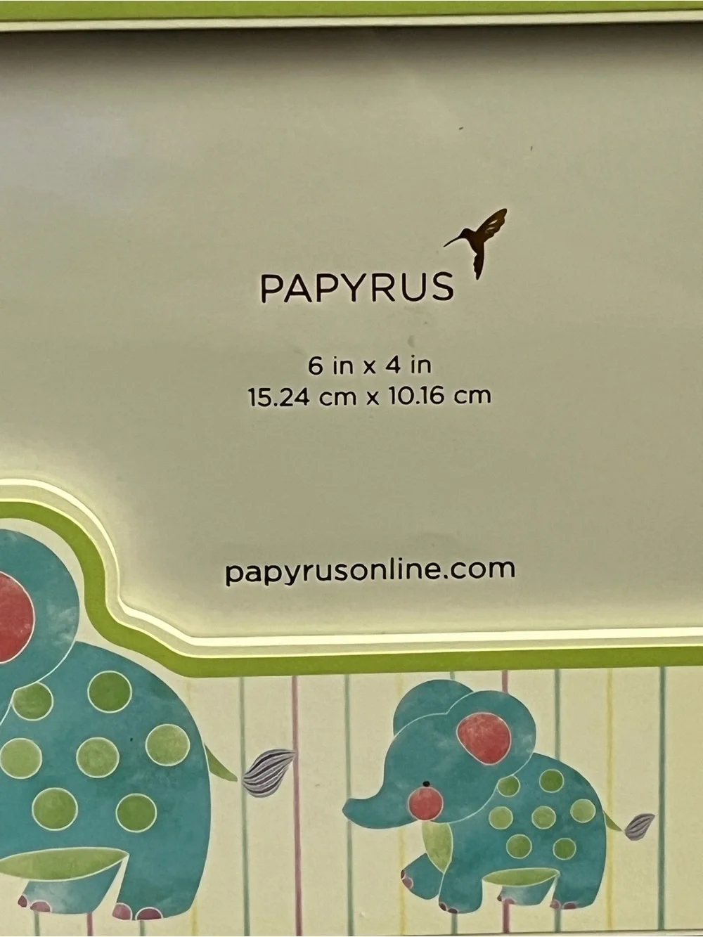 Papyrus Our Little Wonder Baby Elephant 6x4 Picture Frame Nursery Polka Dot